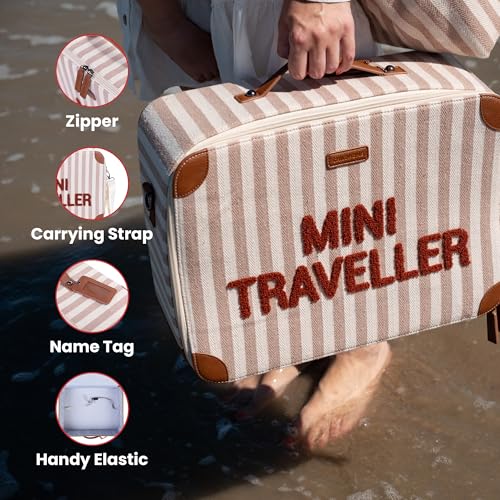 Childhome Kids Mini Traveller Striped Nude/Terraco Suitcase4