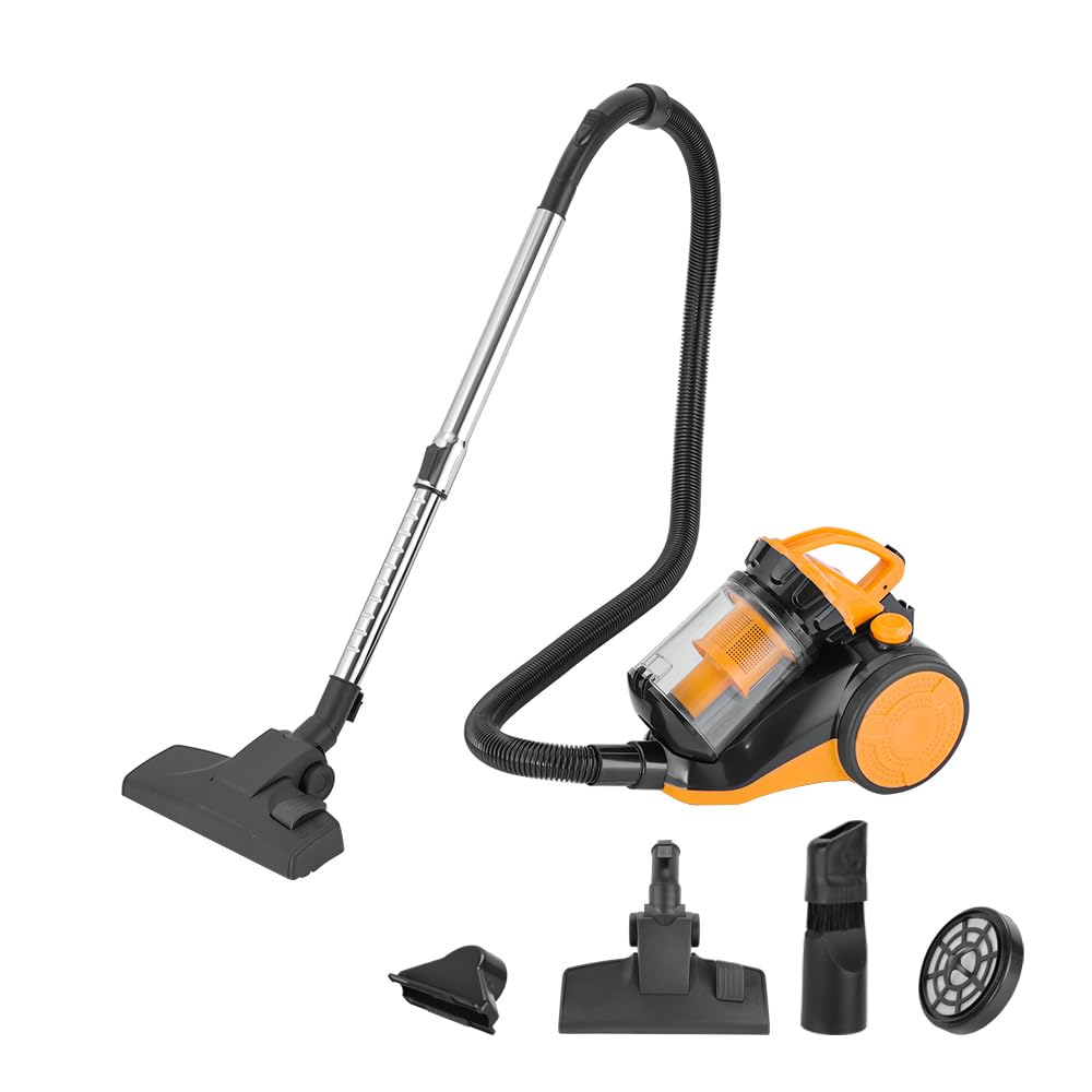 Hoteche Aspirapolvere senza sacco da 800 W, giallo, 2 l, confezione colorata
