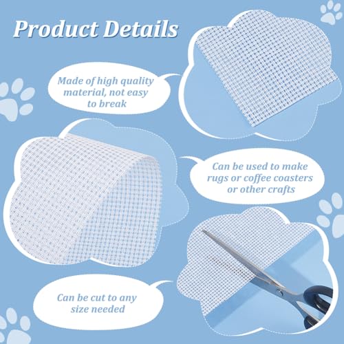 Image of BENECREAT 10 Count Cross Stitch Cloth, 11.8x39 Inch White Essential Basic Aida Cloth for Embroidery Floss and Yarn Knitting, Embroidery Fabric