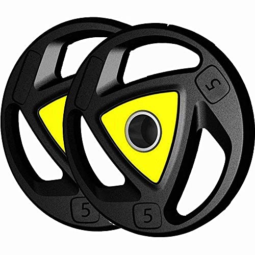 GYMINGWORLD Olympic Weight Plates (5 Kg x 2) First grade rubber, 2 inches Diameter)