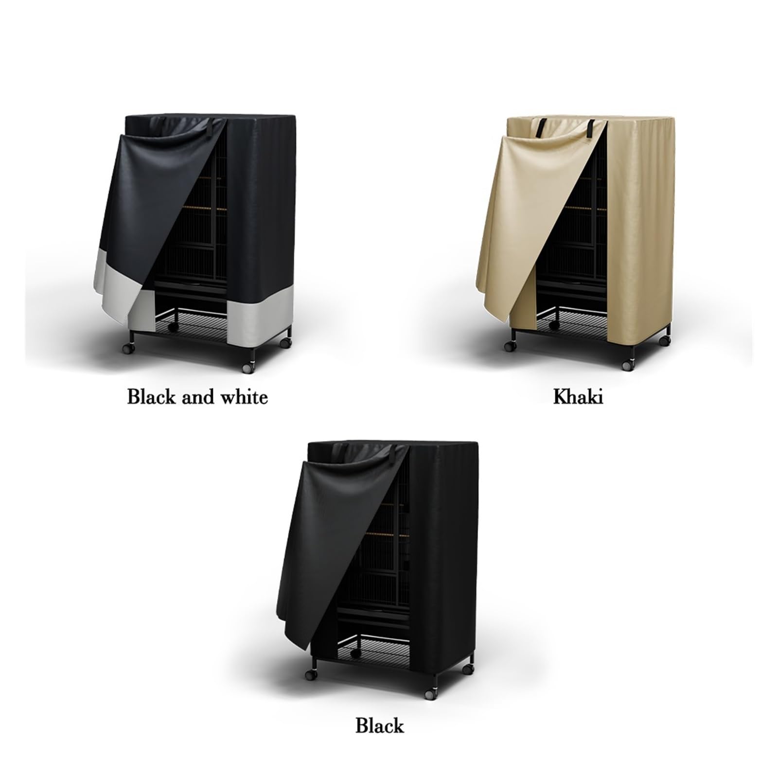 Netzabdeckung für Vogelkäfige, BirdCageCover IndoorOutdoor SmallTier Abnehmbares Oberteil, atmungsaktiv, 3 Farben, 4 Größen(Black,97X61X122cm)