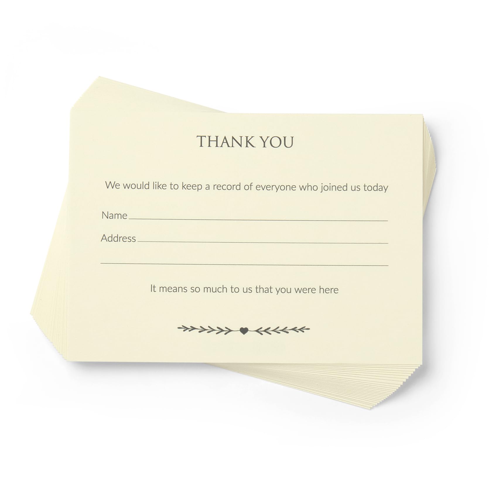 ANGEL & DOVE 25 Ivory Funeral Attendance Cards - Useful for Collecting Guest's Details