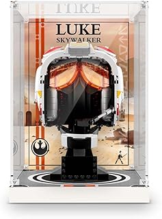 TopBrixx Display Case for Lego Luke Skywalker Helmet 75327, 3MM Acrylic Display Box for Lego 75327 (No Model Set Included)