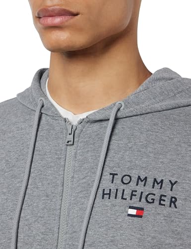 Tommy Hilfiger Herren Hoodie mit Reißverschluss Zipper, Grau (Medium Grey...