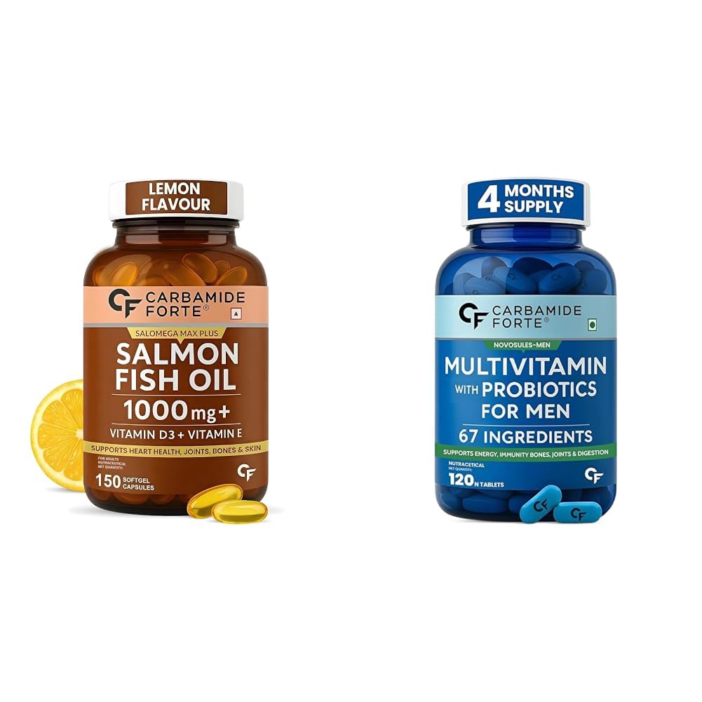 Carbamide Forte Salmon Omega 3 Fish Oil Capsules 1000mg | Salmon Fish Oil Omega 3 Capsule With Vitamin D3 + E For Men & Women | Omega3 Fishoil Supplement For Heart, Joints, Bones & Skin - 150 Softgels-picture-26
