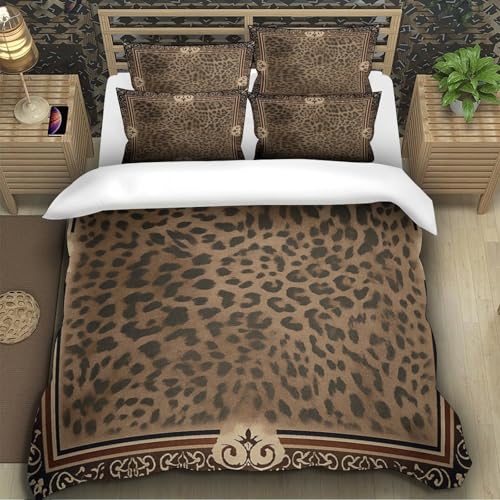 Housse de couette motif léopard 140x200 microfibre pour lit single - 5