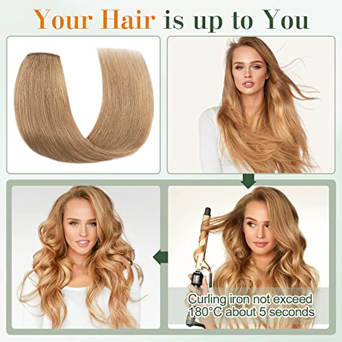 Image of Benehair One Piece Clip in Hair Extensions Human Hair Strawberry Blonde Hair Extensions Clip in Human Hair 10inch 3 /4 Full Head Straight Remy Human Hair 5 Clips