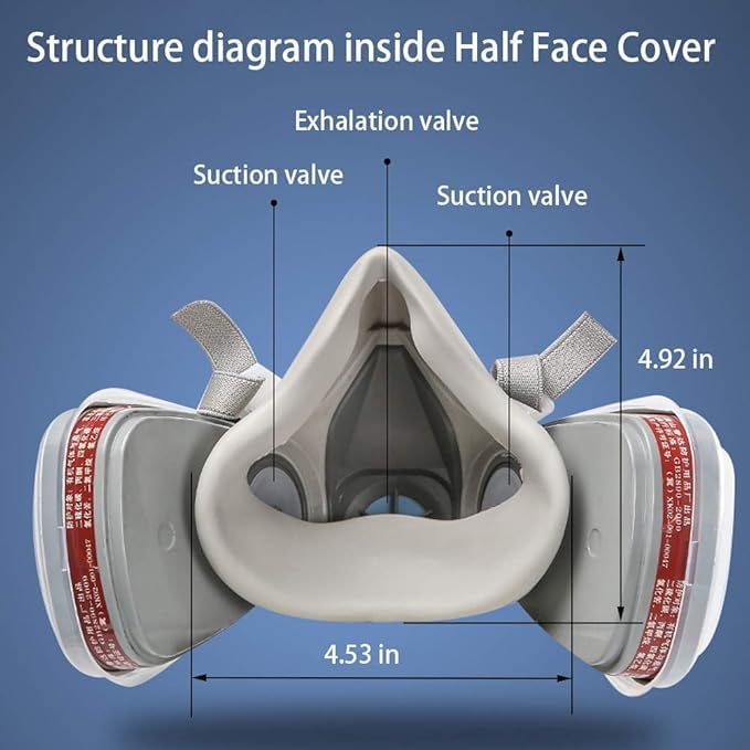 Image of Gas Mask Set Respirator with Filters and Goggle Activated Carbon Mask Gas Mask Paint Respirator for Epoxy Resin, Wall Painting, Welding, Polishing, Spraying, Mold Removal, Construction (Z)