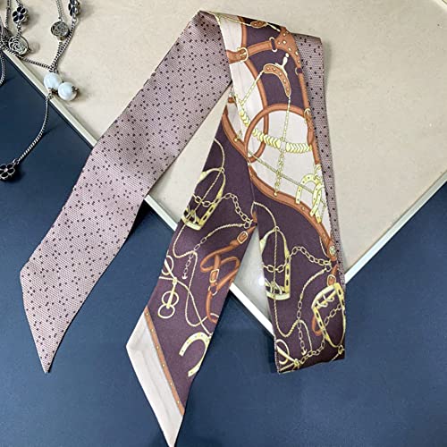 JERLA 100% Mulberry silk Scarf bag scarf Head Hair Ribbon Handbag Handle wrap Tie Bundle Neckerchief Scarf for women2