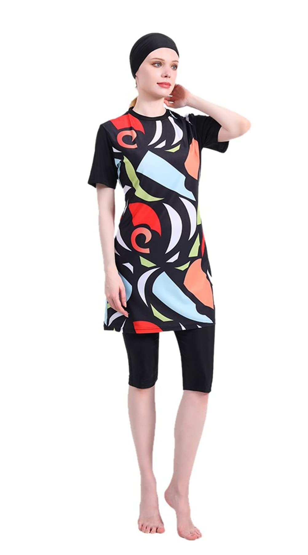 Costumi da bagno musulmani per le donne Plus Size Costumi da bagno con hijab abiti islamici Burkini costumi da bagno modesto stampa floreale