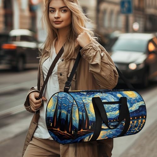 Starry Women Carry On Bag for Woman Aesthetic Travel Bag with Front Pocket Duffle Bag for Men Hiking Camping Weekend Bag for Ladies Gentlemen Sports Tote Bag for Daily4