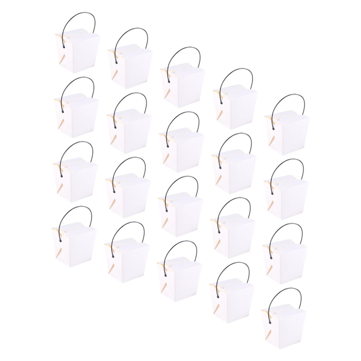 PRETYZOOM 20pcs Boxes Portable Takeaway Box Mini Containers Packing Paper Boxes Cupcake Packaging Wedding Food Boxes Containers for Food Boxes Party Plastic China With Cover White