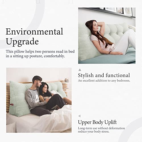 Bncktrd Triangle Reading Pillow Wedge Headboard Pillow King Perfect As Bed Rest Back Support Pillow Sitting Up In Bed Padded Headboard Wall Cushion With Removable Linen Cover Gray Beige #TOP4