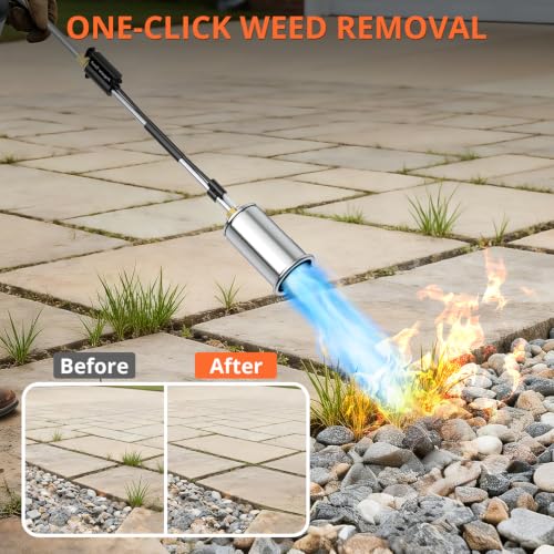 Image of Propane Weed Torch 30 inch High Power Leak-Proof,Tank Not Included | Efficient weed removal, ideal for ice melting & outdoor tasks. Stable flame, ergonomic grip for long-time operation