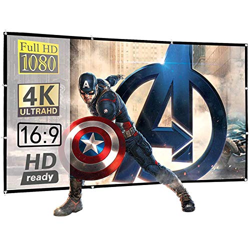 Display4top 100 inch 16:9 HD Opvouwbaar Projectorscherm,Anti-Crease Draagbare Voor & Achter Projectie Films Scherm voor Home Theater Outdoor Indoor Klaslokaal Training