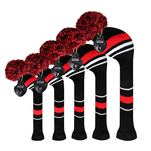 Scott Edward Red Warning Golf Headcover Set of 5