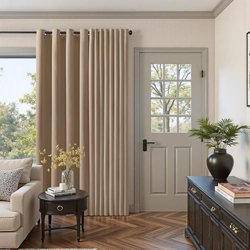 Premium Baisite 100% Blackout Curtains 84 Inch Drop - 2 Panels Linen Soundproof Thermal Eyelet Curtains for Bedroom & Living Room Window Treatments
