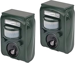 Cat Repellent, Set of 2, Animal Repellent, Solar Animal Blocker, 3, Animal Damage Protection, Solar Rechargeable, USB Rechargeable, Alarm Sound, Ultrasonic, Light, Motion Detection, Security