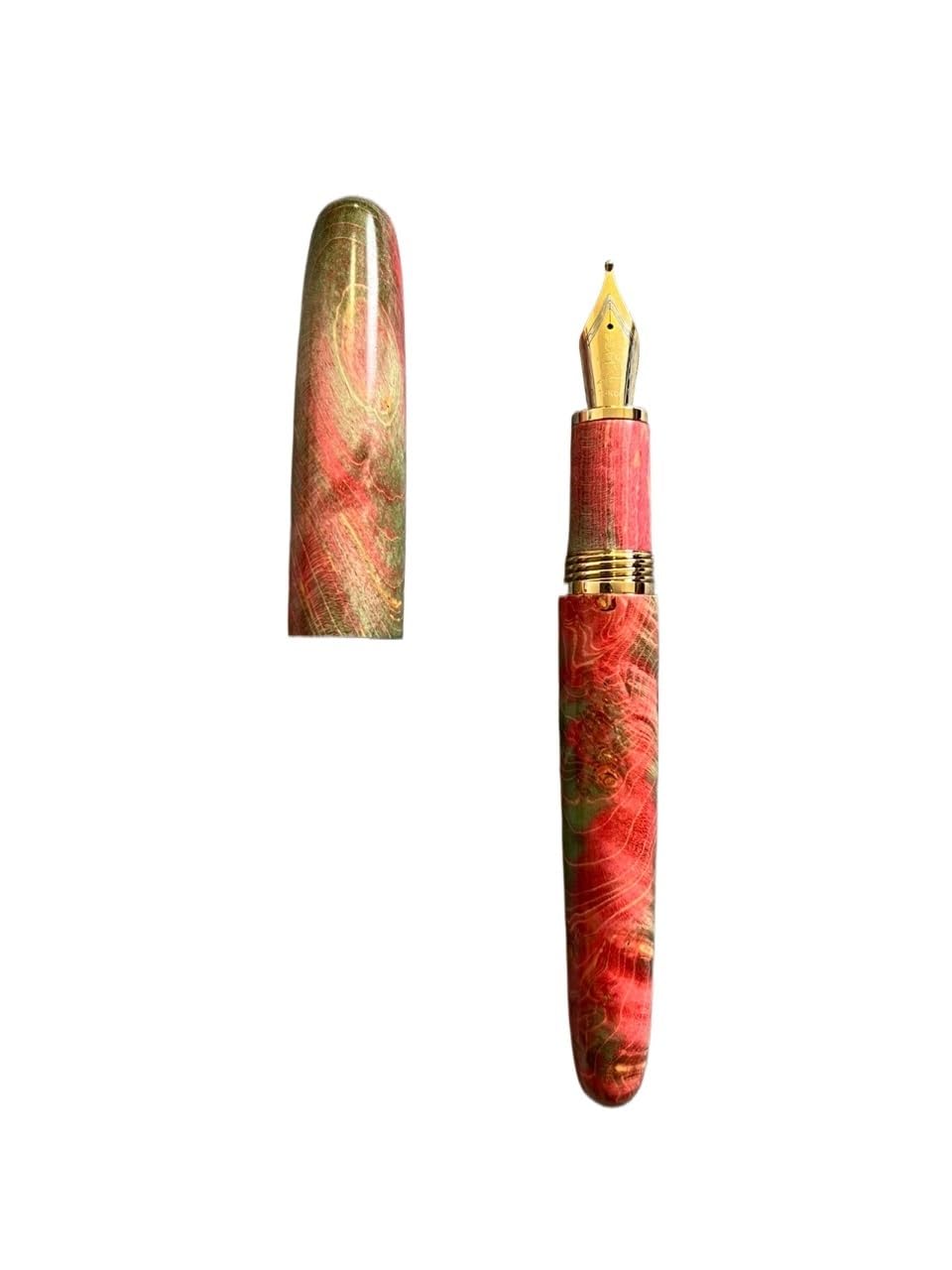 Füllfederhalter aus stabilisiertem Holz, lange Messerspitze, Schreibtinte, Stift, Schule, Bürobedarf, Studenten, Schreibgeschenk (Rot, Grün, EF)