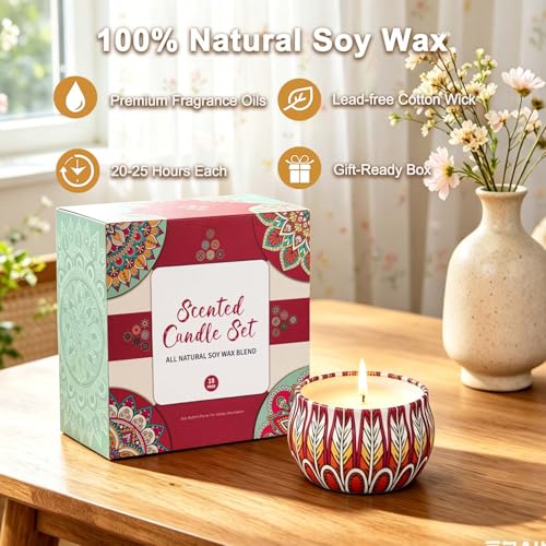 Image of Scented Candles Gift Set, 18 Pack Soy Wax Aromatherapy Candles