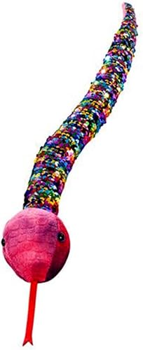 Miniatura 4 de Forest & Twelfth Peluche reversible de serpiente de lentejuelas de 26 pulgadas para niños, juguete sensorial para ansiedad, felpa suave, decoración