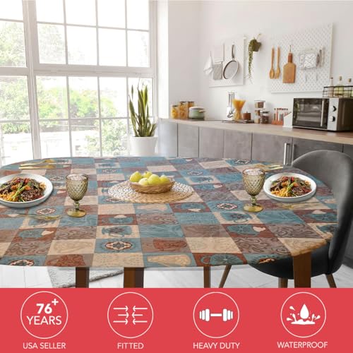 image for Covers For The Home Deluxe Elastic Edged Flannel Backed Vinyl Fitted T
