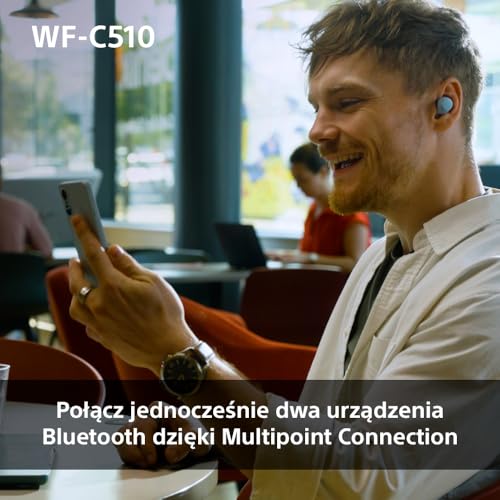 Sony WF-C510 Truly Wireless Earbuds – Small, Light, Bluetooth In Ear Headphones with Multipoint Connection, Ambient Sound, IPX4 Rating, Spotify Tap, Quick Charge, 22 HR Battery, iOS & Android - Blue