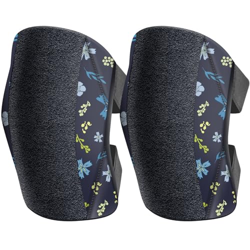 Garden Knee Pads for Women Lightweight Waterproof KneePads for Gardening Anti Slip Leather Foam Padding Kneeling Pads for Flooring and Carpet Cleaning House work Gardening Maintain Knee Protector Blue Flower