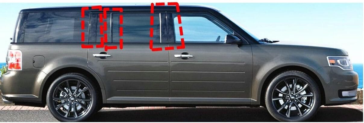 8Pcs/Set Car Side B Pillar Molding Trim Cover Trim Post Door Trim Decal Fit for Ford Flex 2009-2019 Gloss Black