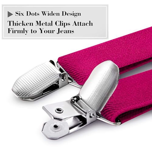 Image of habibee Suspenders and Bow Tie Set for Men, Adjustable Elastic Braces with Y-Back, Diverse Colors, Strong Clips