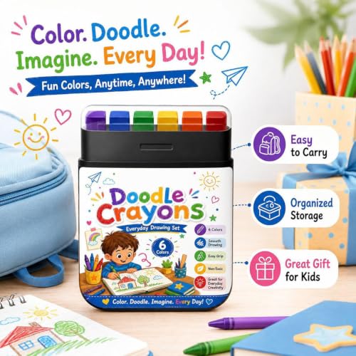 Lápices de colores para niños pequeños en pack de 6 unidades para dibujo suave 5