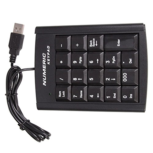 HIGHROCK New USB 19 Key Number Numeric Keypad Keyboard for Laptop/Notebook PC Computer