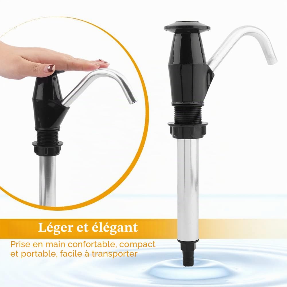 Robinet de pompe à main pour évier, évier, évier, pompe à main double action pour camping, remorque, camping-car, véhicules de travail (noir)