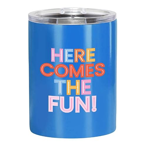Slant Collections Stainless Steel Insulated Drink Cup Tumbler, 12-Ounce, Here Comes The Fun