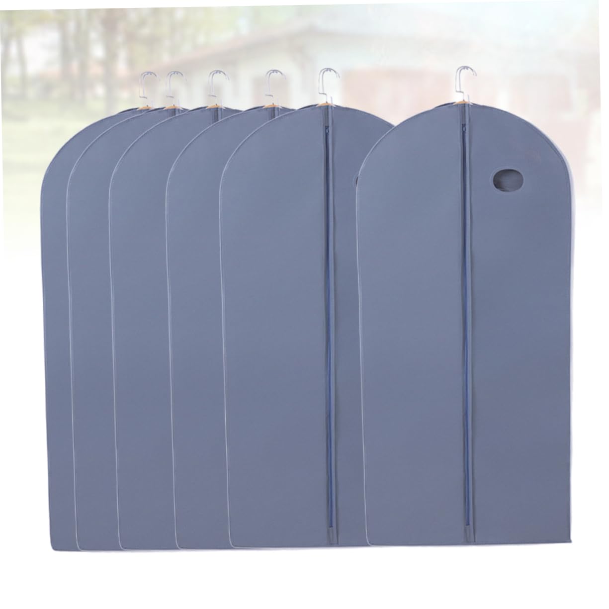 KOMBIUDA 6 Fundas Protectoras de Ropa Transpirables para Trajes y Abrigos, Almacenamiento Organizado y Protección Polvo, Color Gris