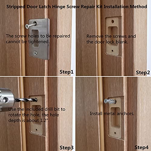 Fireflyweb Screw Door Security Hardware Repair Kit Reinforcement Jamb Repair For Terrific Solution For Stripped Door Hinge,Repair Damaged Screw- Door Stripped Hinge Screw Repair Kit (Black) #TOP2
