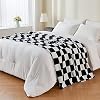 BEDELITE Checkered Throw Blanket for Couch, Soft & Cozy Fleece Flannel Blanket with Checkerboard Grid Home Decor, Checkered Black, 50x60 Inches