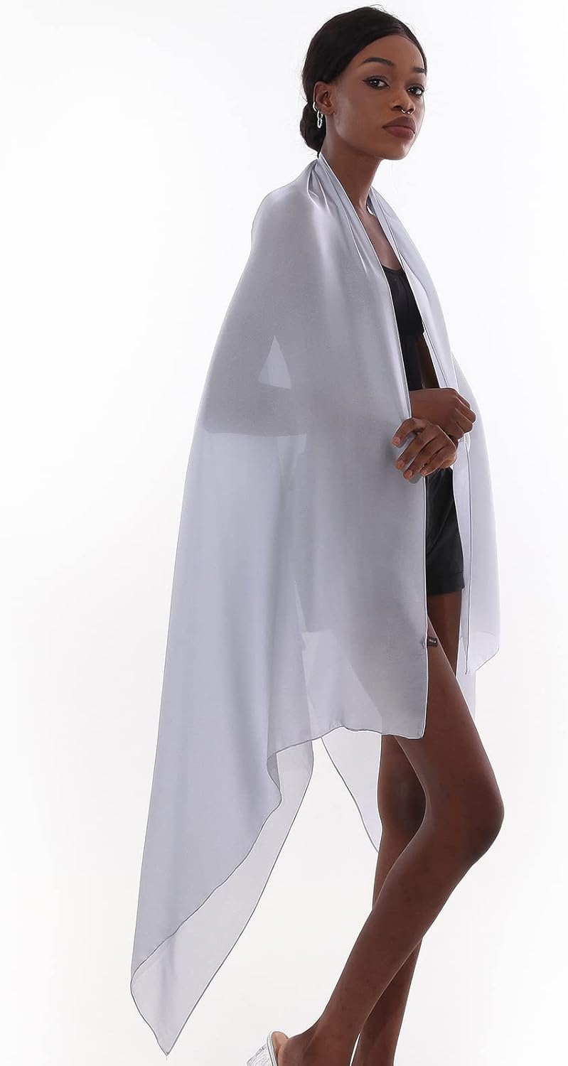 Womens Scarf Pashmina Shawls and Wraps for Evening Dresses Like Chiffon Silk Scarf for Bridal Wedding - Image 6