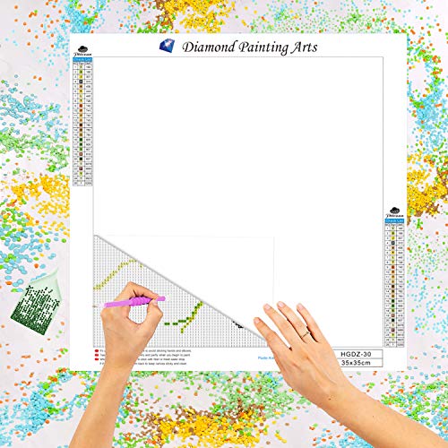 Kits de peinture diamant bricolage 5d pour adultes enfants Kits d'art diamant,Kits de peinture diamant plein forage broderie acrylique point de croix pour la décoration murale(13,8 "x 13,8")-fleurs Cover