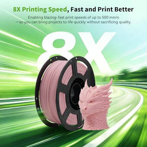 Image of FLASHFORGE High Speed PLA+ 3D Printer Filament Light Pink, Enhanced Melt Flow for Faster, Smoother Prints, 500mm /s Rapid Printing, Feature Sleek Matte Finish, Rich and Solid Color