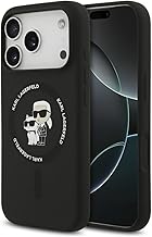 CG MOBILE Karl Lagerfeld Karl & Choupette Silicone Ring Compatible with MagSafe Case for iPhone 17 Pro Max - Black
