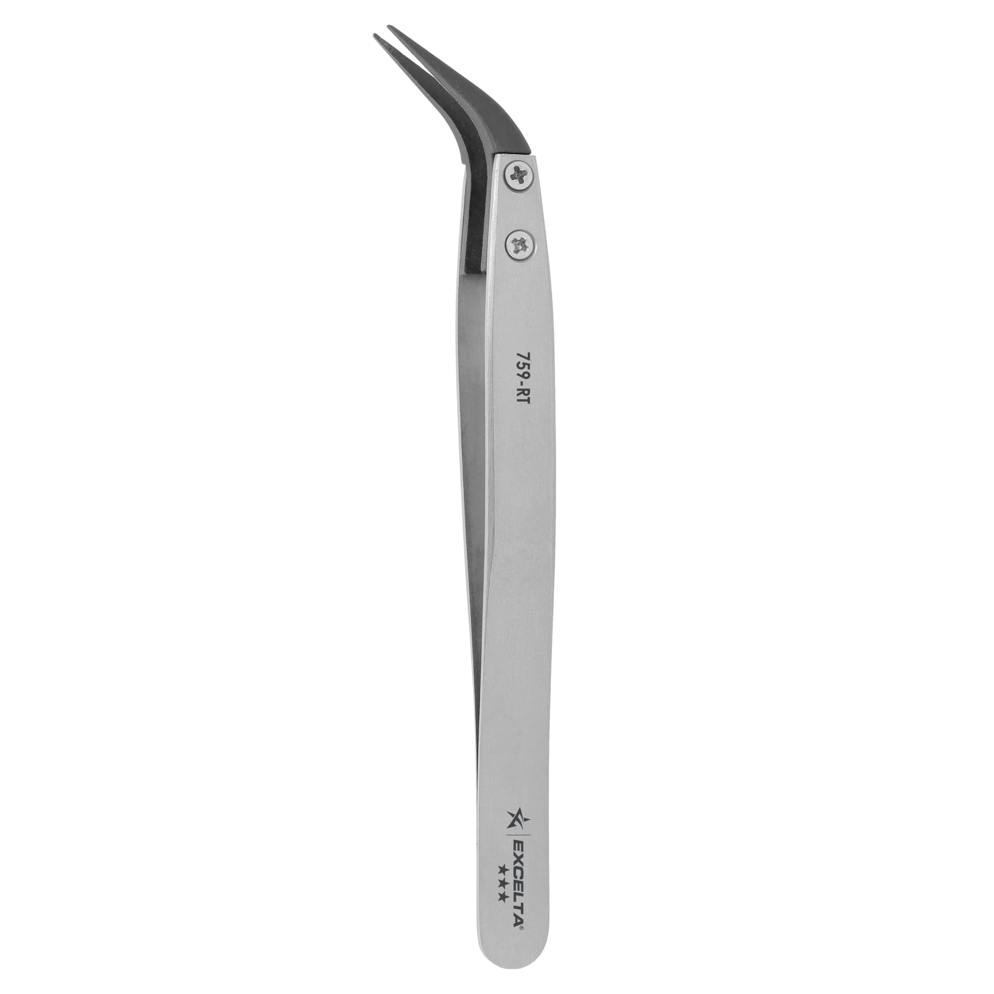 Excelta 759-RT - Pinzetta sostituibile, punta curva a tre stelle, punta in fibra di carbonio, altezza 0,2 cm, larghezza 1,1 cm, lunghezza 12,7 cm