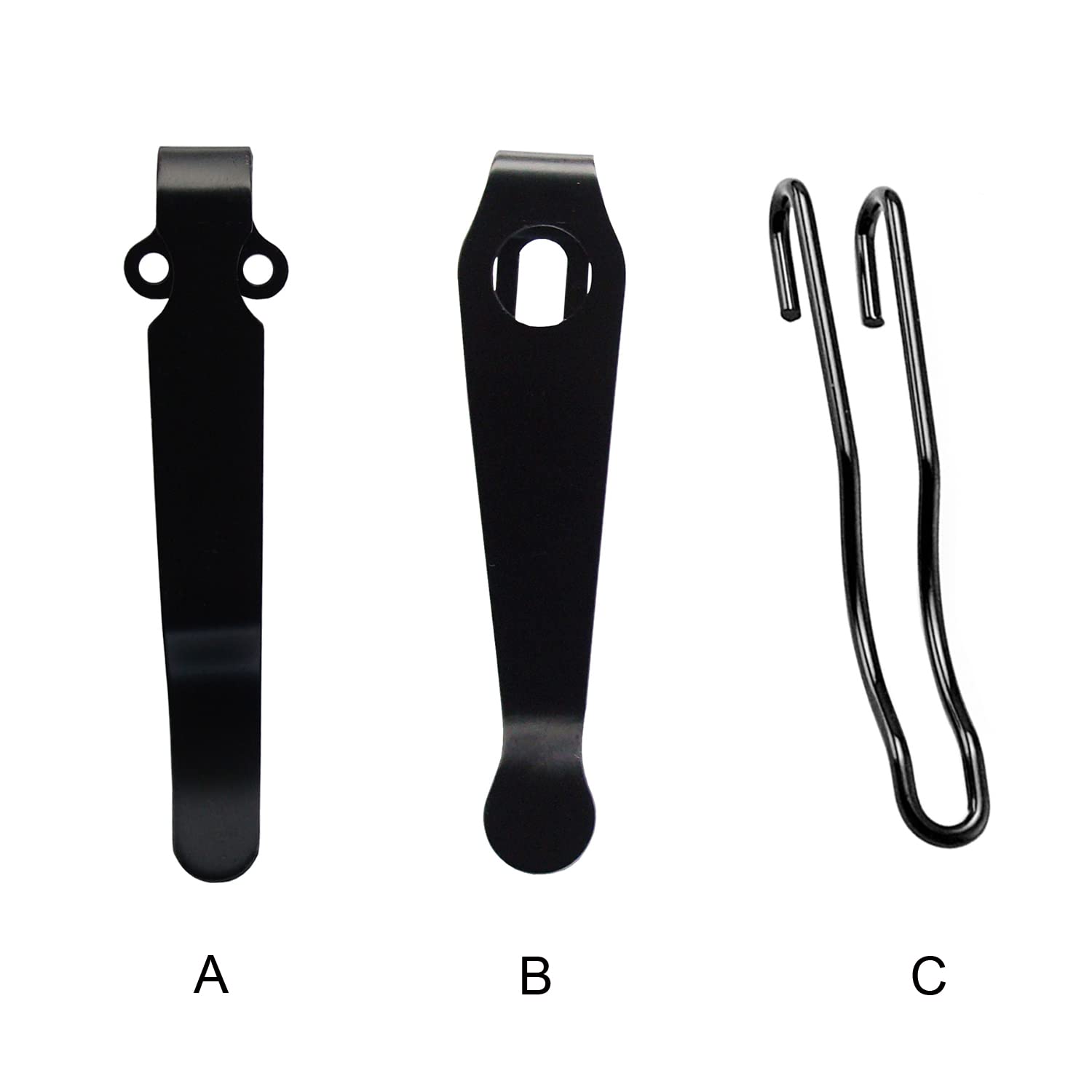 通用 Deep Carry klipsy kieszonkowe, klips do scyzoryków EDC do noży, przenośny, składany nóż DIY (B)