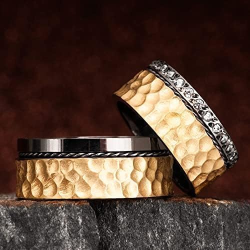 Anillos de boda de plata con baño de oro "Lilium"