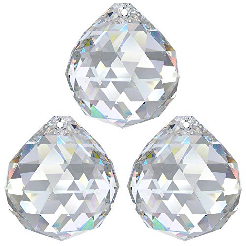 3 sfere di cristallo Ø 30 mm Crystal 30% PbO ~ Feng Shui lampadario arcobaleno