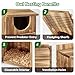 UUMENHA Owl House,Carbonized Cedar Large Owl Bird Box with Shavings,Owl Boxes for Outside 14.5×9×7.5 inches,Owl Nesting Box for Wildlife Lovers,Easy Assembly Required
