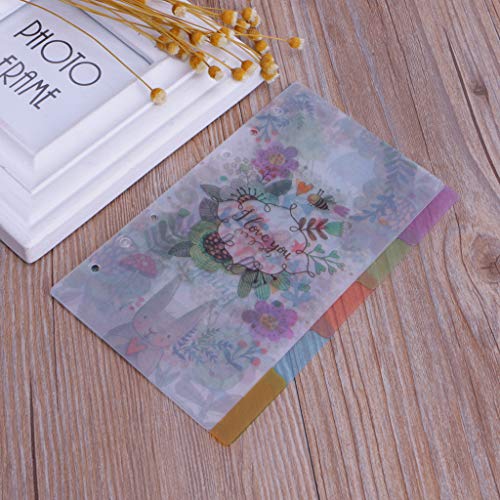 HELYZQ Fichário translúcido com 6 furos para página de índice de página, 5 peças