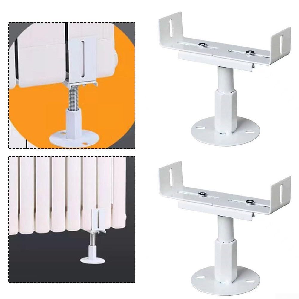 Juego de 2 patas de radiador de aluminio ajustables (altura de 31 a 36 cm), soporte duradero y resistente para sistemas de calefacción del hogar, perfecto para radiadores y zócalos