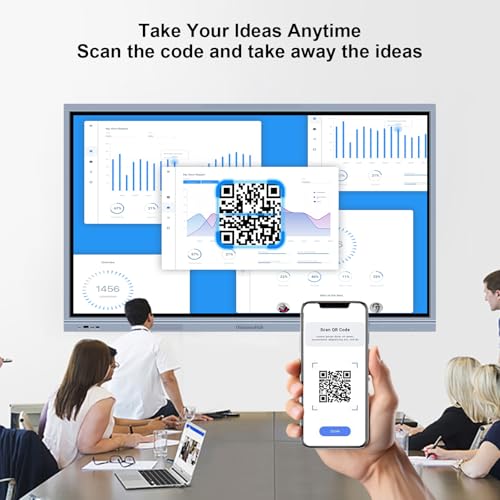 Image of 55'' Smart Board, 8+256 GB Interactive Whiteboard, 4K Electronic Digital Whiteboard with Dual System, Android 12 iOS, Touchscreen Smart Board for Classroom, Office and Home (Wall Mount Included)