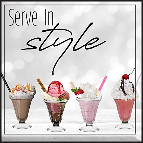 Image of MARTVIA 300ML Ice Cream Glasses Cups Dishes for Desserts, Milkshake,Fruit and Pudding Glass Serving Bowls, Perfect for Home, Restaurants and Parties Dishwasher Safe (Crystal Cups, Set of 6)